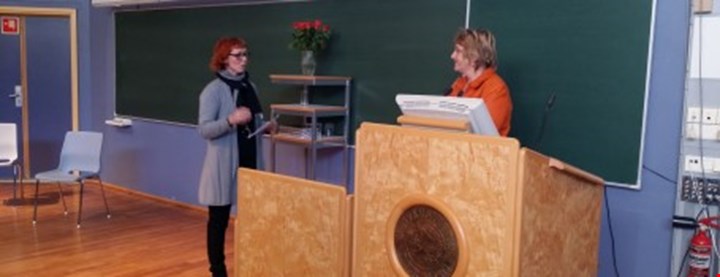 Anita Engen, repr fra NFU Tromsø lokallag og Signhild Skogdal, logoped